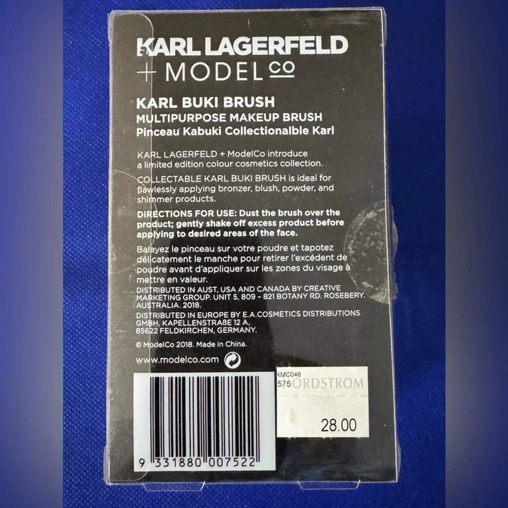 Karl Lagerfeld + ModelCo Black and Silver Makeup Brush
